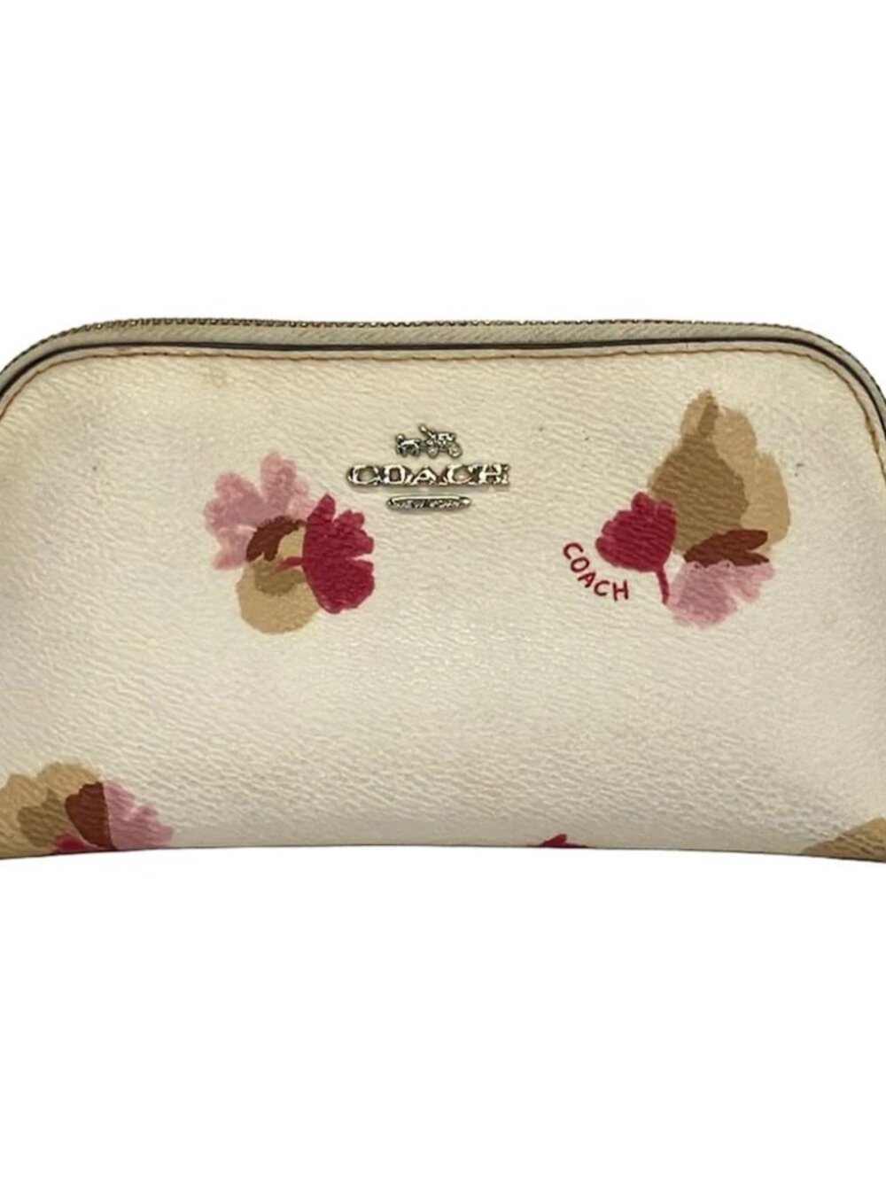 COACH White Pink Multi PVC Pouch